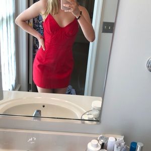 Princess poly red bustier dress